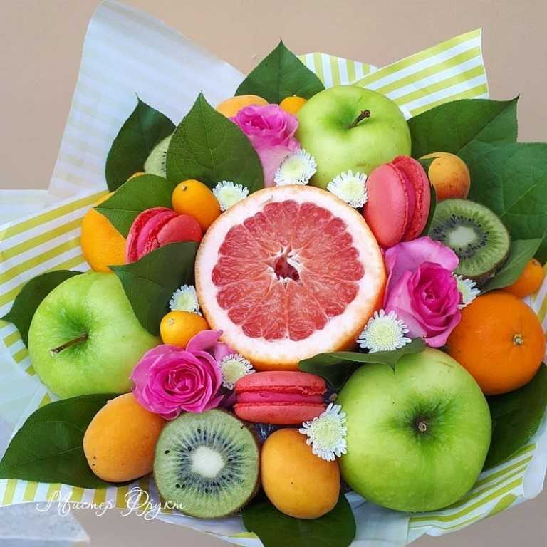 Букет из фруктов своими руками, пошаговое фото для начинающих, мастер-класс как сделать букет из цветов, конфет и фруктов