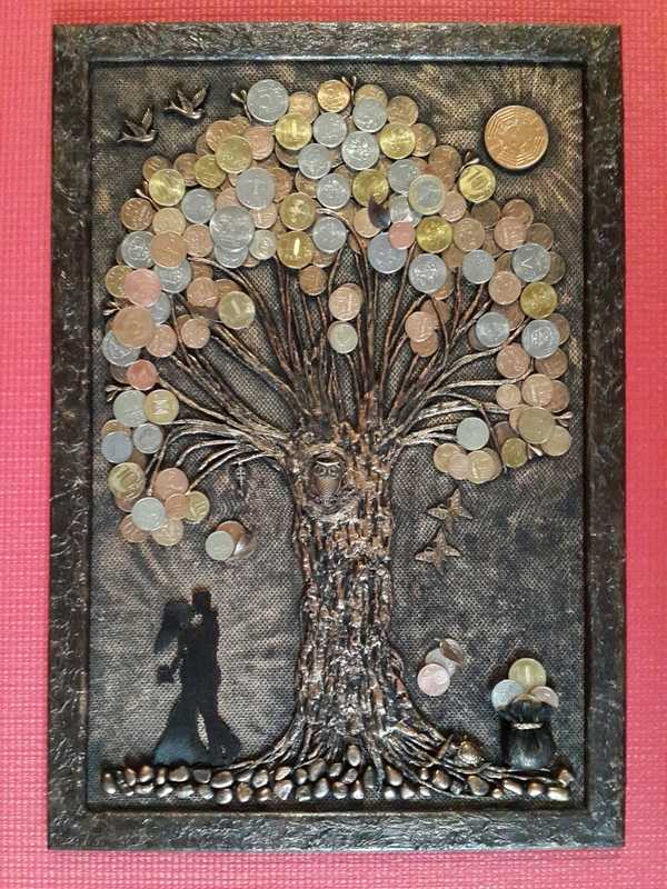 Денежное дерево – поделка из монет и купюр