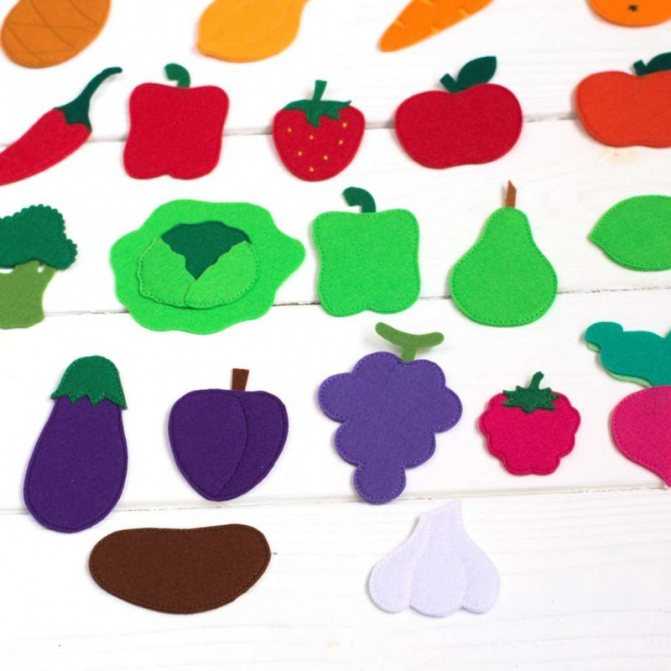 Фрукты и овощи из цветной бумаги для детских поделок