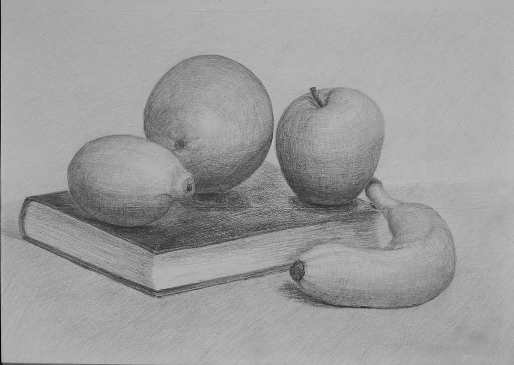 Натюрморт с фруктами для детей 2-3-6 класс. как нарисовать карандашом, красками