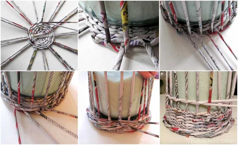 Плетение корзинок из газетных трубочек: узоры, схемы, описание, мастер класс, фото