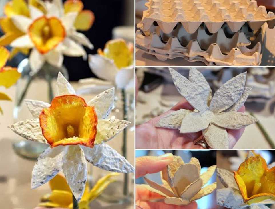 Цветы из яичных лотков своими руками: мастер-класс с пошаговым фото