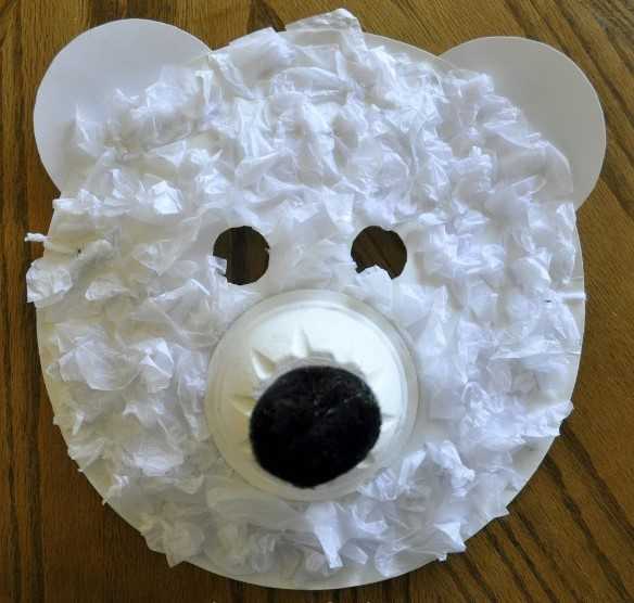 Оригами для детей. белый медведь.