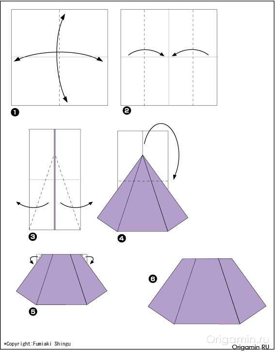 Оригами-платья из бумаги со схемами: делаем поэтапно