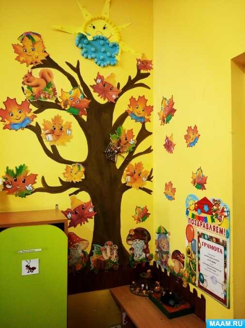 Оформление в детском саду осень. шаблоны осенних листьев. трафареты осенние, цветные, объемные, на окно в детском саду