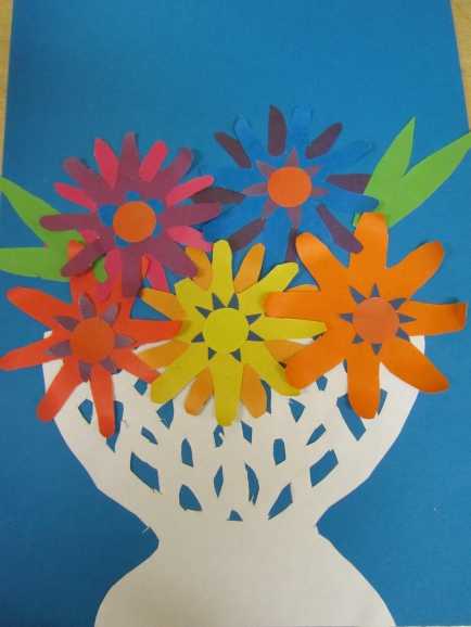 Коллективное творчество. панно «цветы в вазе». аппликация из ткани (вторая младшая группа). воспитателям детских садов, школьным учителям и педагогам