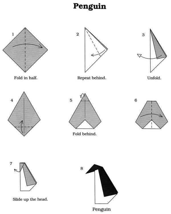 Как сделать пингвина из бумаги, оригами, схемы, мастер класс