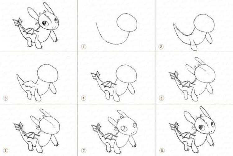 Как рисовать беззубика поэтапно (how to train your dragon 2) • makusha