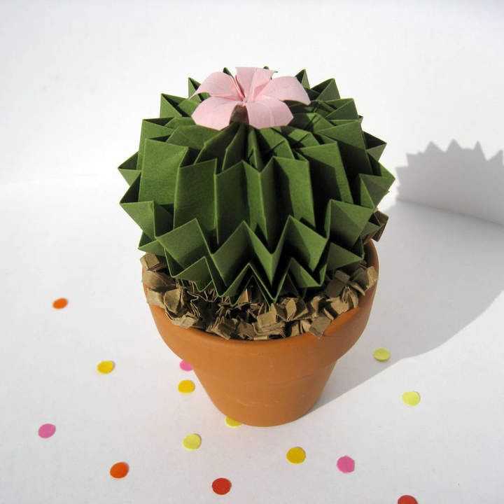 Модульное оригами. цветущий кактус. мастер – класс