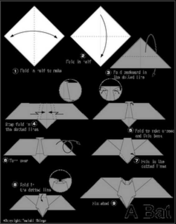 Как сделать летучую мышь из бумаги, которая летает: пошаговая инструкция