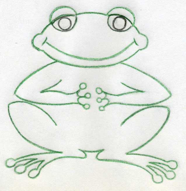 Как нарисовать лягушку карандашом поэтапно для детей