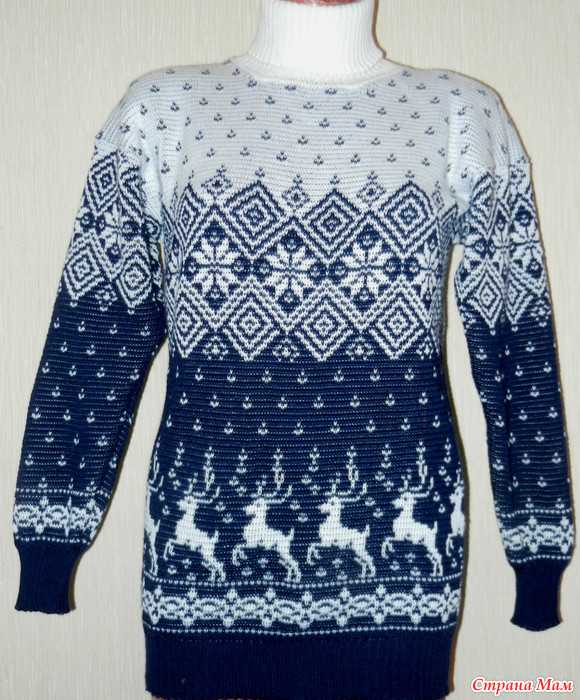 Пуловер с оленем для внука - вязание для детей - страна мам