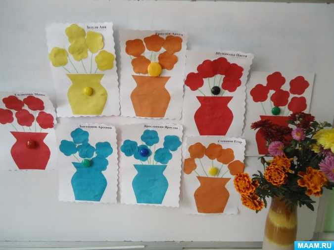 Нод по аппликации «ваза с цветами» для младшей группы. воспитателям детских садов, школьным учителям и педагогам - маам.ру