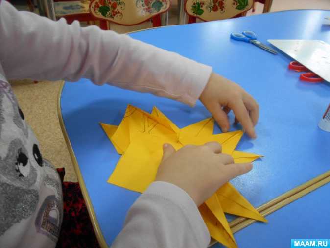 Осенний лист оригами для детей 6 7 лет схема