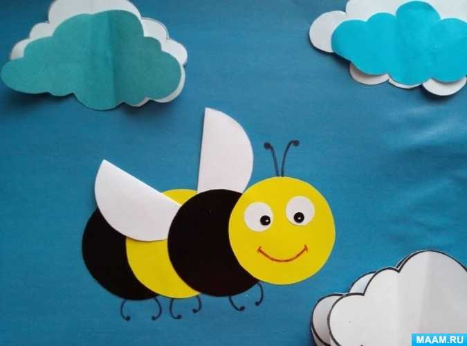 Пчелка из бумаги: простая аппликация для самых маленьких