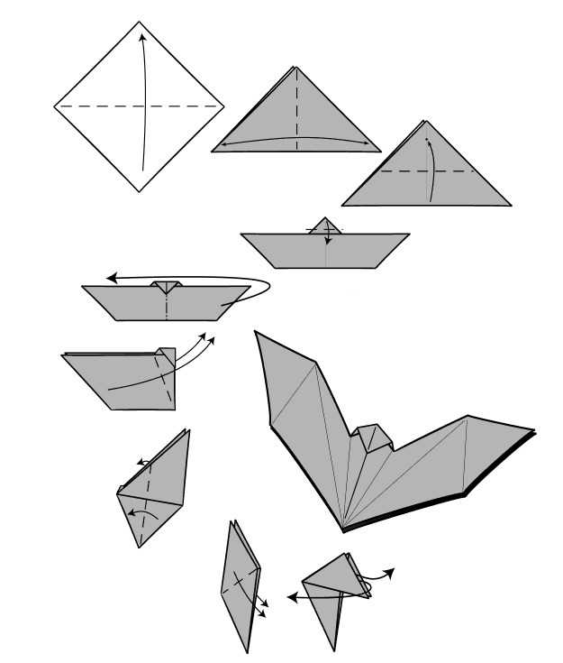 Летучая мышь распечатать и вырезать. как сделать летучую мышь из бумаги на хэллоуин - видео урок. объемная мышка в технике классического оригами