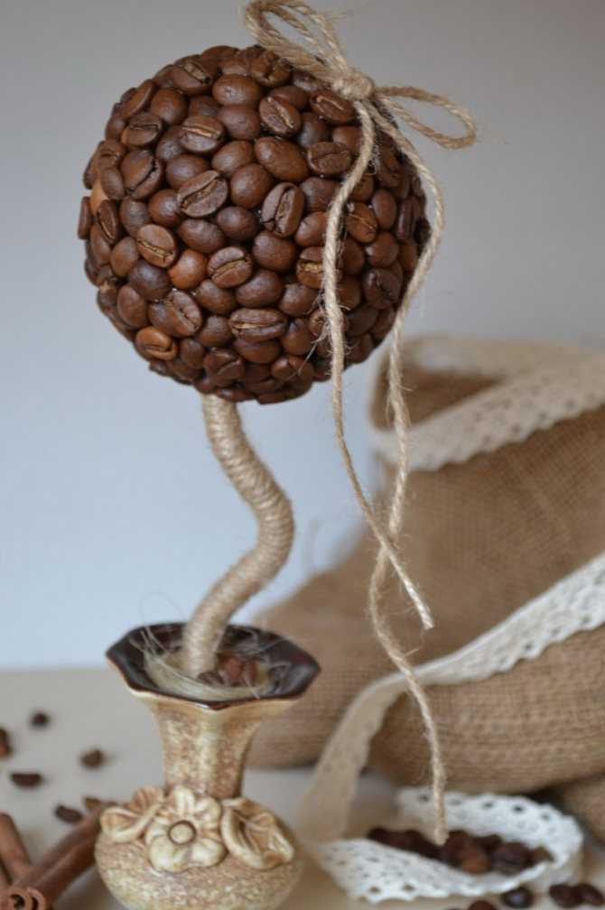 Кофейный топиарий: мастер-класс, как сделать кофейное дерево 💐
