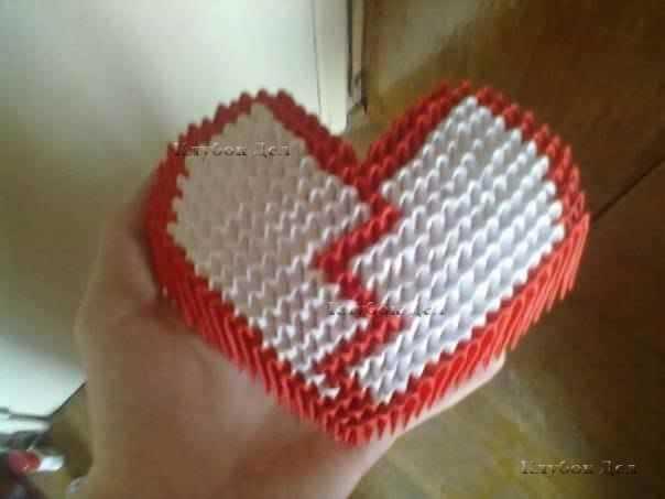 Модульное оригами сердце из бумаги