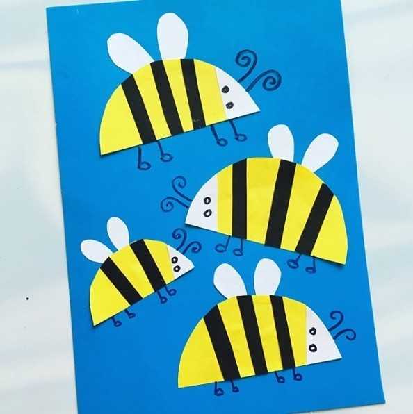Мастер-класс «весёлая пчела». модульная аппликация из кругов цветной бумаги с элементами рисования. воспитателям детских садов, школьным учителям и педагогам