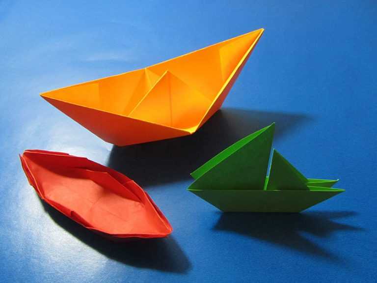 Кораблики из бумаги по схеме оригами
