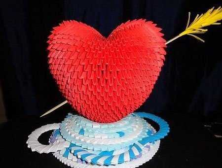 Объемное сердце: модульное оригами на день всех влюбленных