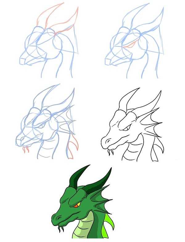 Как нарисовать дракона своими руками: легкие пошаговые инструкции для начинающих, схема создания красивого рисунка