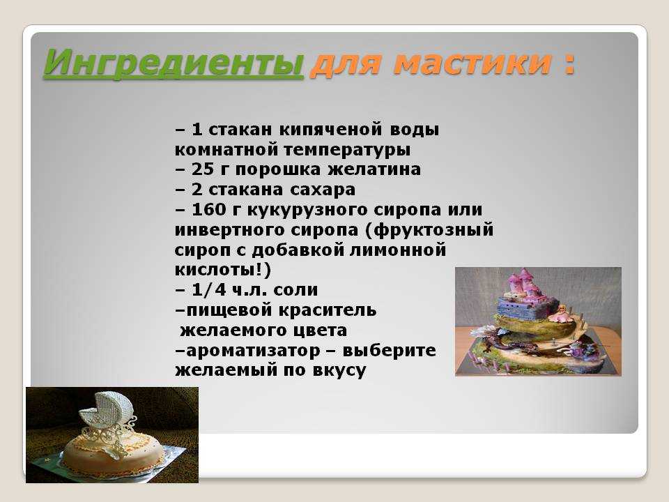 Приготовление сахарной мастики и марципана презентация