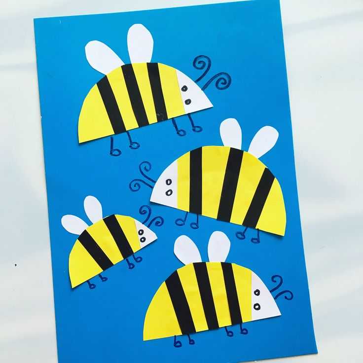Пчелка из цветной бумаги: простая аппликация для детей. пошаговая инструкция, фото, мастер-класс + схема