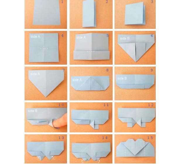 Закладка оригами закладка сердечко мк бумага