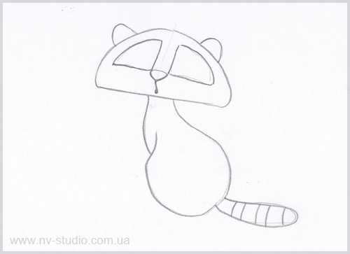 Рисунок енота карандашом для детей