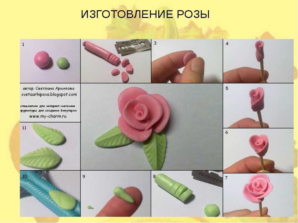 Как сделать из пластилина розу