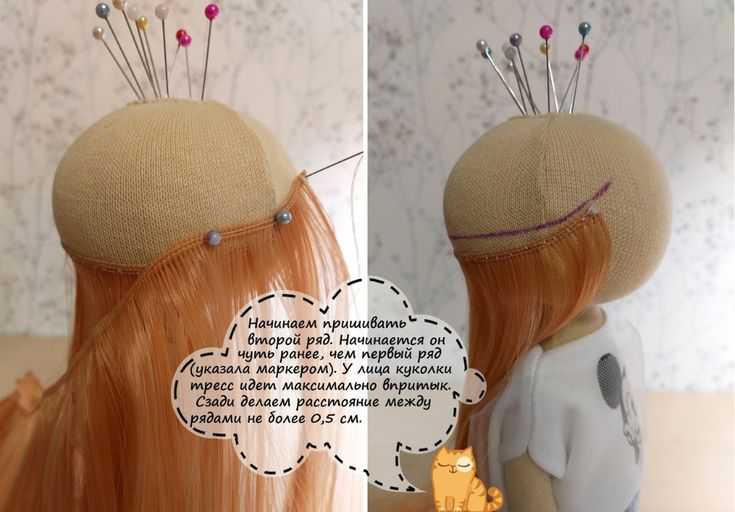 Как пришить волосы вязаной кукле амигуруми  подробнее ». как пришить волосы вязаной кукле