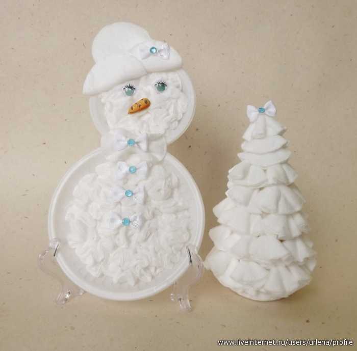 Четыре лучших варианта изготовления снеговика с помощью ватных дисков