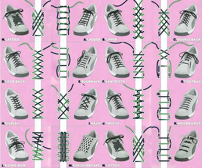 Шнуровка кроссовок с 5 дырками - оригинальные варианты, схемы и рекомендации :: syl.ru
