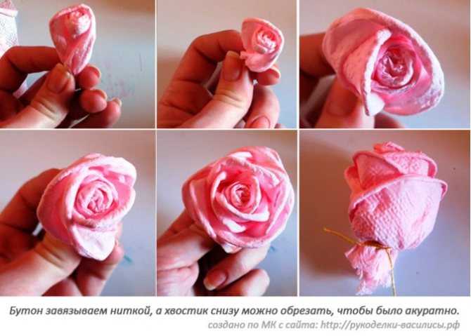 Как сделать розу из салфетки своими руками, фото и видео