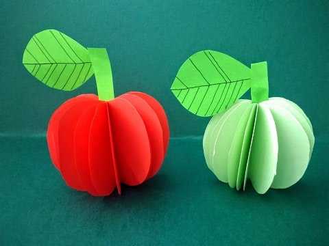 Фрукты из цветной бумаги и овощи для детских поделок