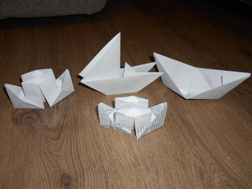 Корабли, лодки, пароходы. оригами из бумаги