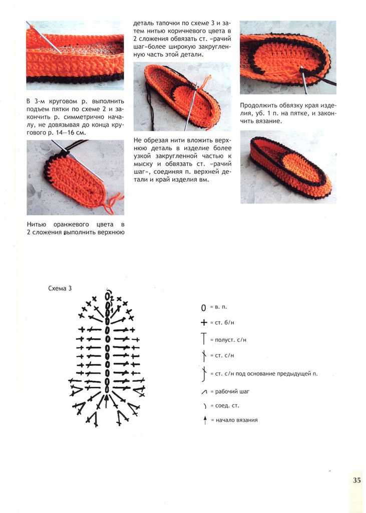 Тапочки крючком: схемы и описание с фото