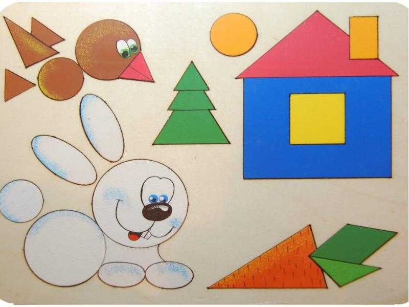 Животные из геометрических фигур: картинки для детей