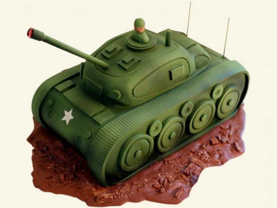 Торт танк своими руками пошагово - в виде танка из мастики с фото