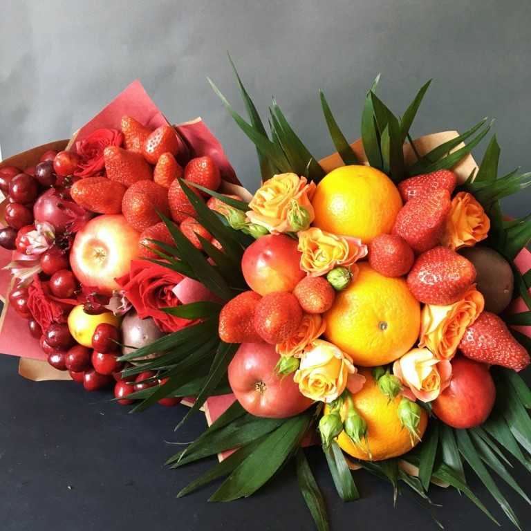 Букет из фруктов: как своими руками собрать и оформить красивый фруктовый букет (100 фото)