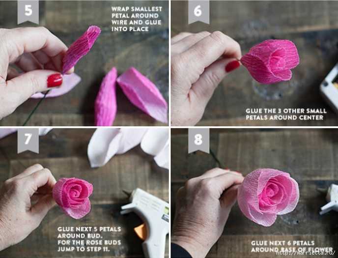 Розы из гофрированной бумаги своими руками: пошаговые инструкции для начинающих