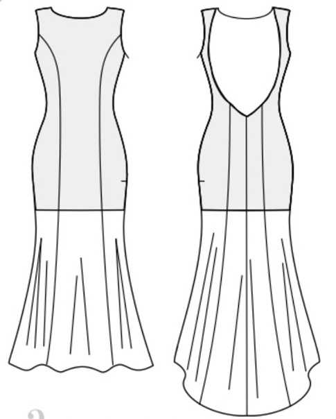 Выкройка платья с открытой спиной