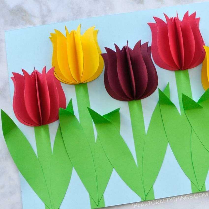 Аппликация цветы из цветной бумаги, своими руками для любимой мамы