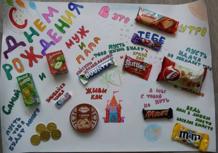 ᐉ плакат с шоколадками и надписями своими руками: делаем из ватмана и конфет необычный подарок ✅ igrad.su