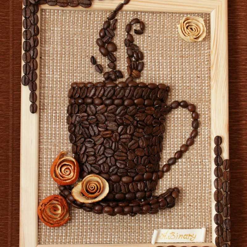 Кофейные поделки: пошаговая инструкция как сделать красивые украшения из кофейных зерен своими руками (110 фото)