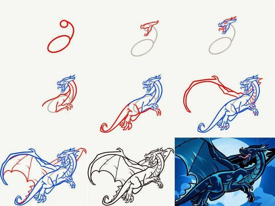 Как нарисовать дракона поэтапно карандашом: простые рекомендации для детей и начинающих
