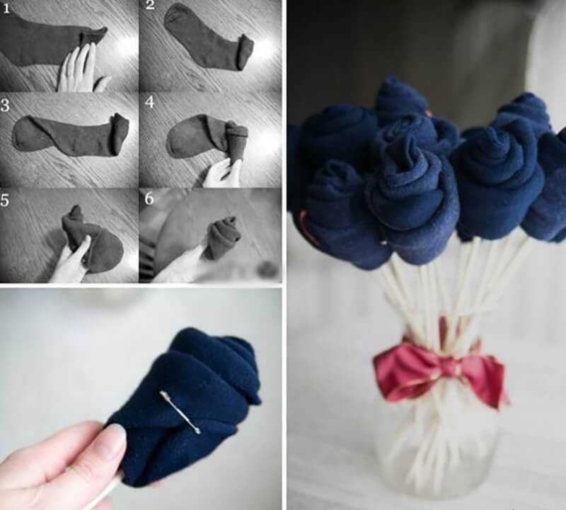 Необычный букет из носков для мужчины своими руками: фото и видео
