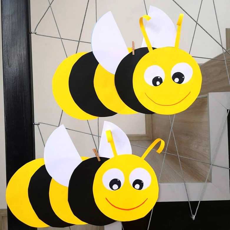 Аппликация пчелка из цветной бумаги - простой мастер-класс для детей с фото и описанием