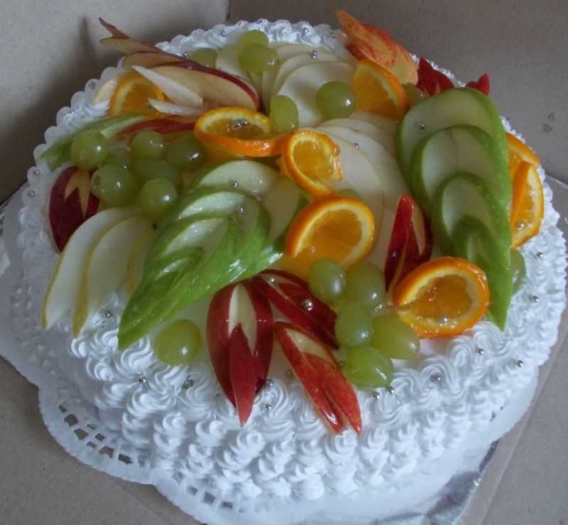 Украшение торта киви и апельсином. как украсить торт зажелированными фруктами